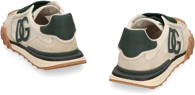 Dolce & Gabbana Dg Athletic Black Low Top Sneakers With Logo Patch On The Tongue And Maxi Logo On The Side In Suede 