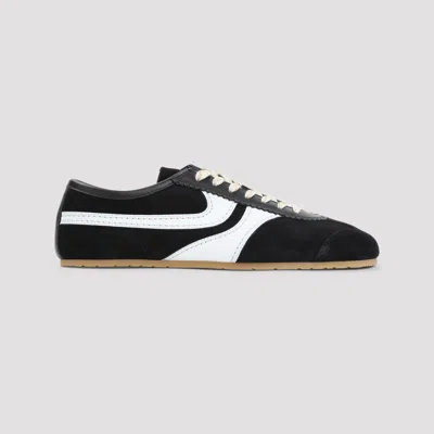 Dries Van Noten Sneakers Contrast Stitching Low Top Rubber Sole In Black