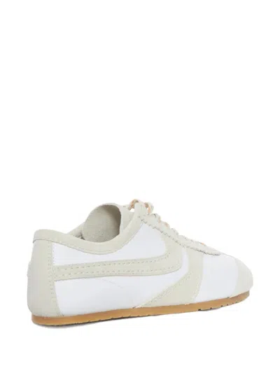 Dries Van Noten White Nappa Leather Sneakers With Suede Details In Multi