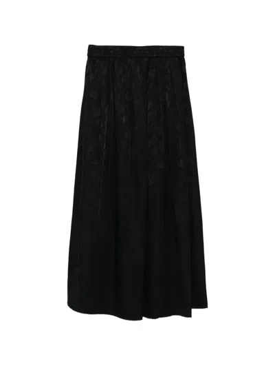 Eleh Elasticated Patterned Skirt In Black
