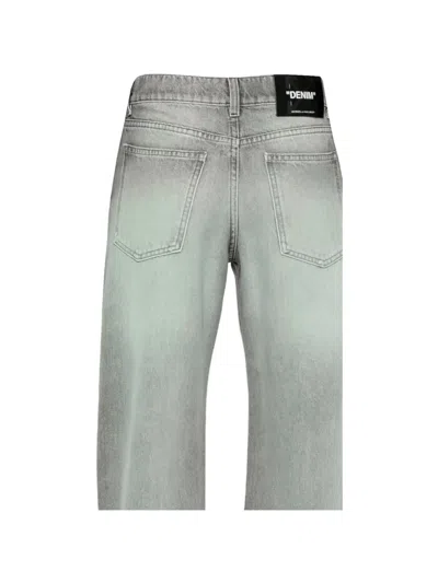 Off-white Logo-patch Jeans In Gray