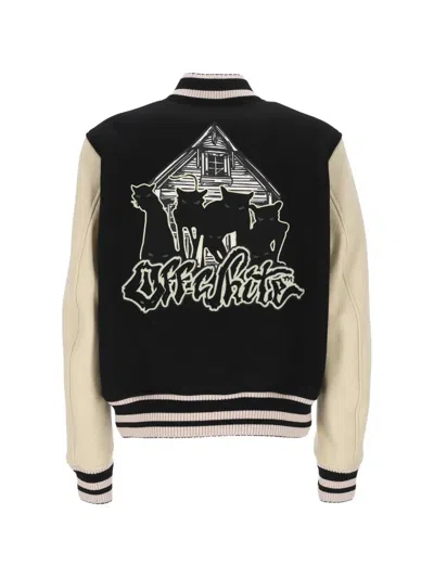 Off-white Embroidered Varsity Jacket In Multi