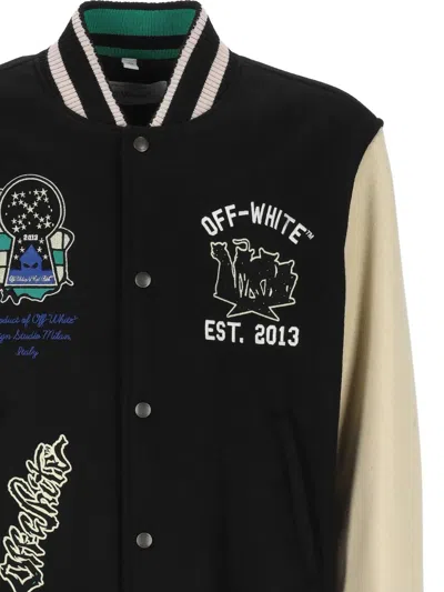 Off-white Embroidered Varsity Jacket In Multi
