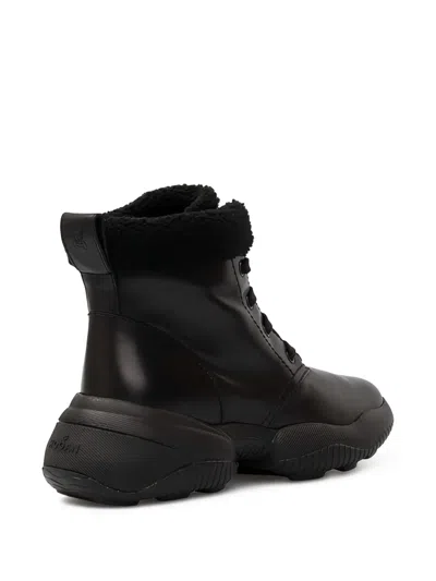 Hogan Interaction Leather Bootie In Black