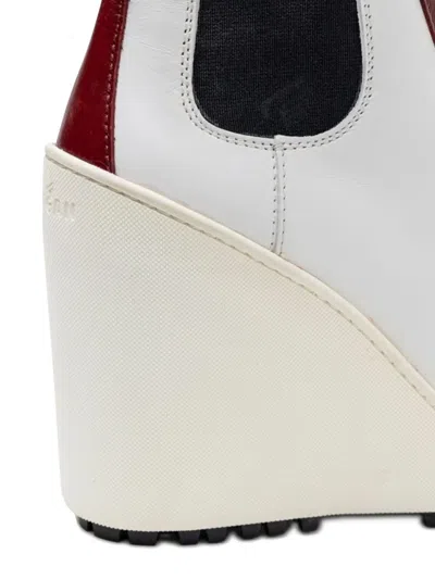 Hogan Lace-up Leather Wedge Boot In Multi