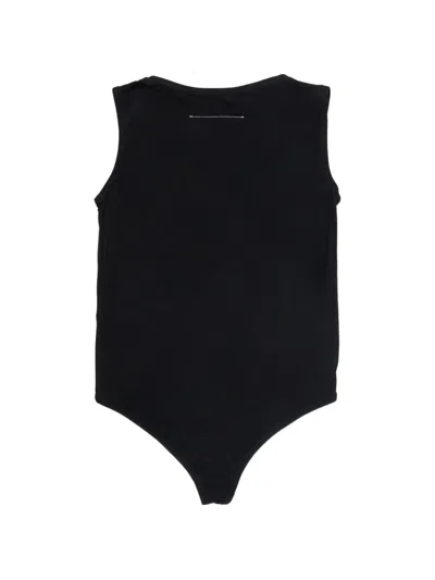 Mm6 Maison Margiela Kids' Stretch Logo Bodysuit In Black
