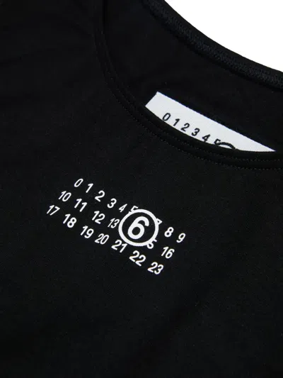 Mm6 Maison Margiela Kids' Stretch Logo Bodysuit In Black