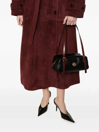 Versace Small Shoulder Bag Lamb And Calf Leather In Black