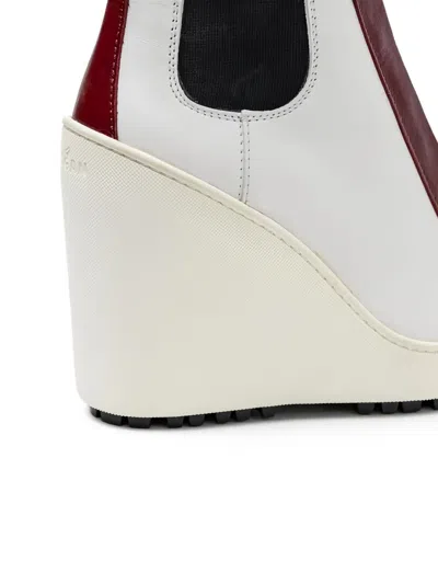 Hogan Lace-up Leather Wedge Boot In Multi