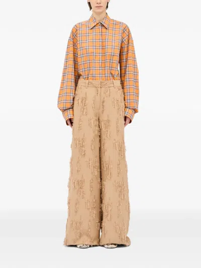 Msgm Destroyed Trousers In Neutral