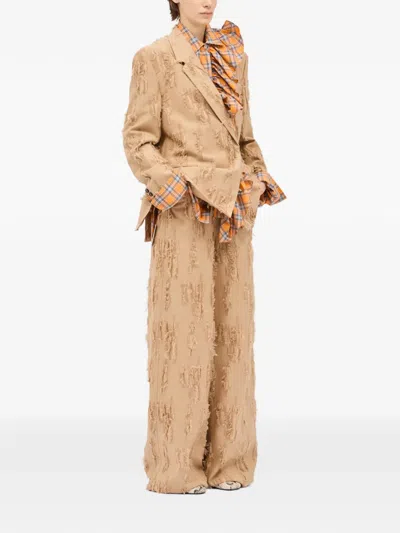 Msgm Destroyed Trousers In Neutral