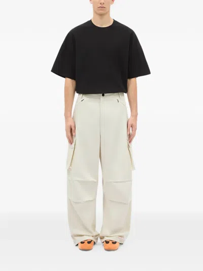Msgm Cargo-pockets Trousers In White