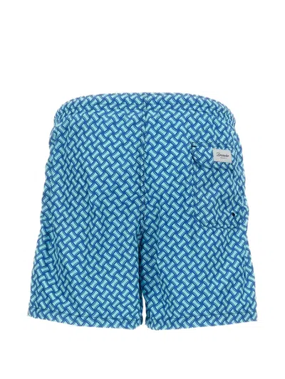 Drumohr Patterned Swim Shorts In Blue