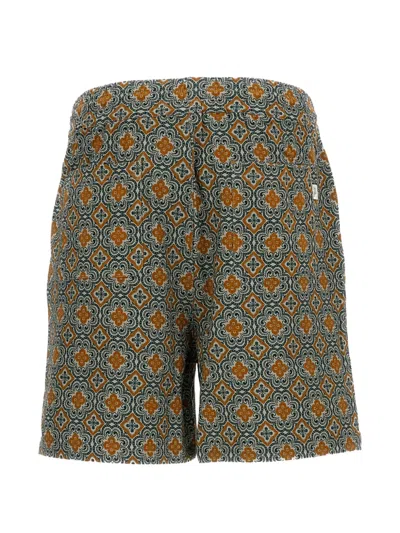 Les Deux Drawstring Patterned Shorts In Green