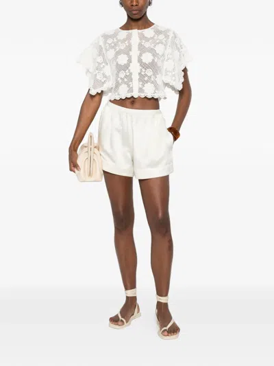 Twinset White Crochet-effect Top In White