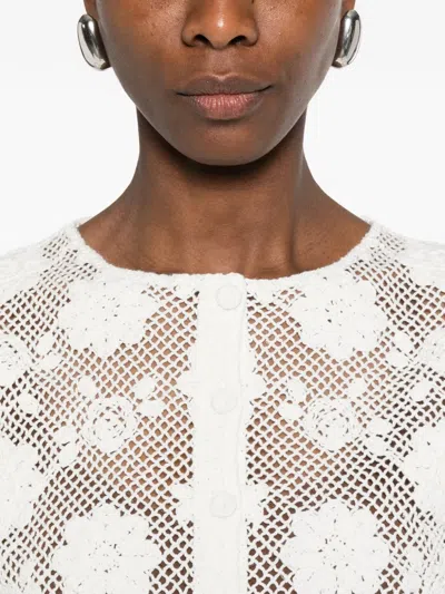 Twinset White Crochet-effect Top In White
