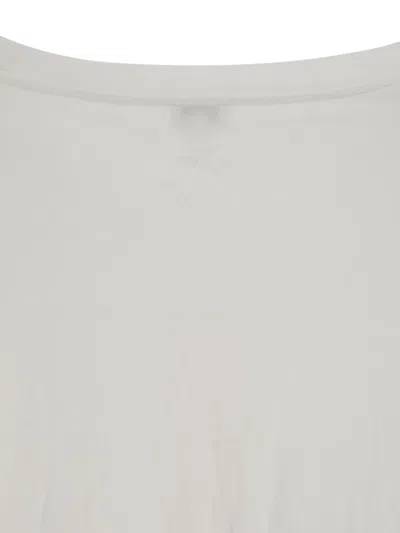 Loewe Womens White Brand-print Relaxed-fit Woven T-shirt