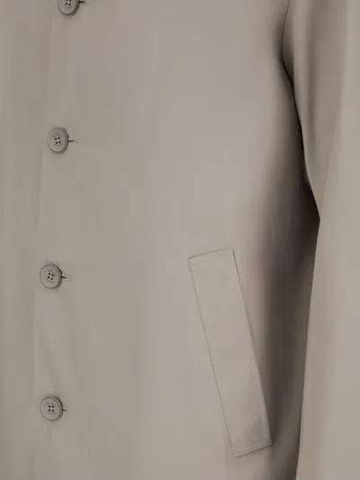 Herno Welt-pockets Button Coat In Neutral