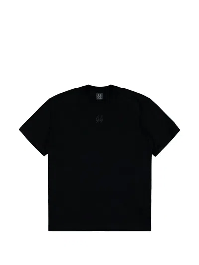 44 Label Group Classic Logo-embroidered Cotton T-shirt In Black
