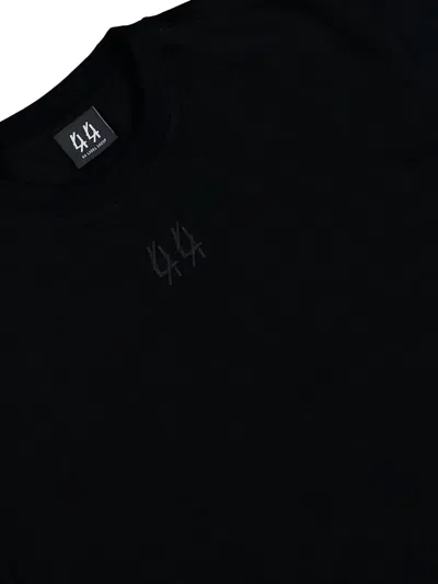 44 Label Group Classic Logo-embroidered Cotton T-shirt In Black