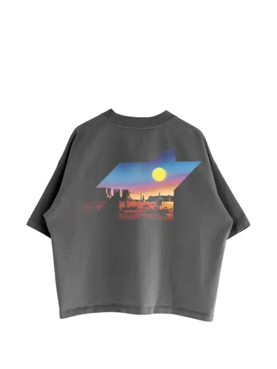 Free Refills Printed T-shirt In Gray