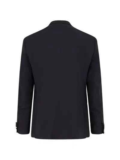 Corneliani Satin Lapel Single-breasted Suit In Blue