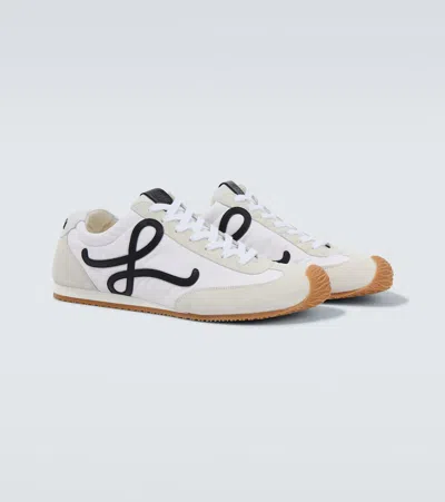 Loewe Ballet Runner 2.0 Nylon And Calfskin Low-top Sneakers In White