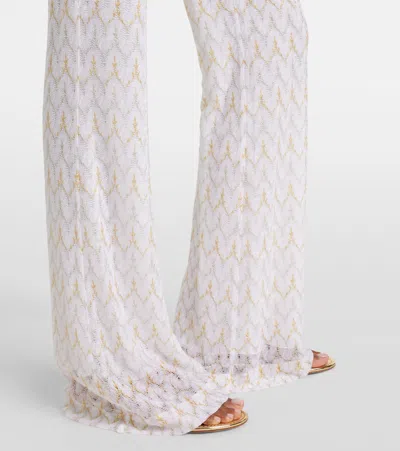 Missoni Zigzag-patterned Flared Trousers In White