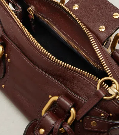 Chloé Paddington Brown Shoulder Bag With Oversized Padlock And C-shaped Buckles In Grainy Leather Woman In Brown