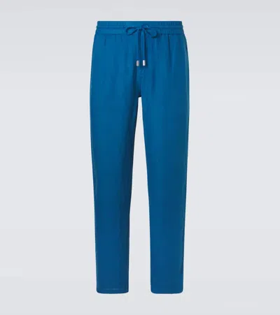 Vilebrequin Men Linen Pants Regular Fit Solid In Blue