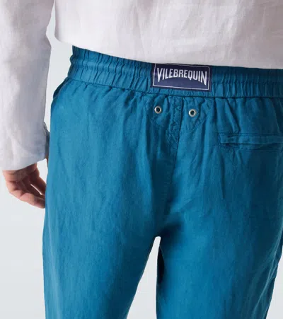 Vilebrequin Men Linen Pants Regular Fit Solid In Blue