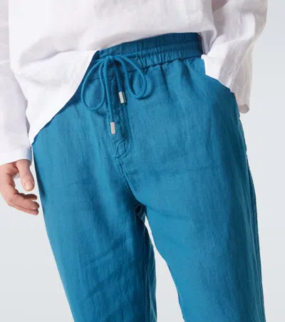 Vilebrequin Men Linen Pants Regular Fit Solid In Blue