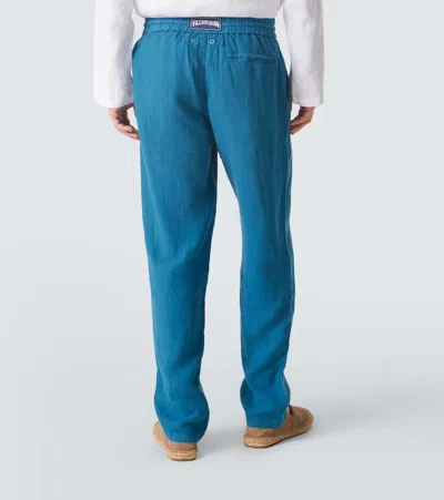 Vilebrequin Men Linen Pants Regular Fit Solid In Blue