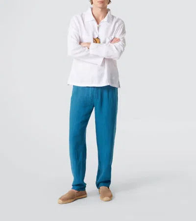 Vilebrequin Men Linen Pants Regular Fit Solid In Blue