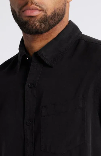 Ag Aiden Solid Lyocell Button-up Shirt In Black