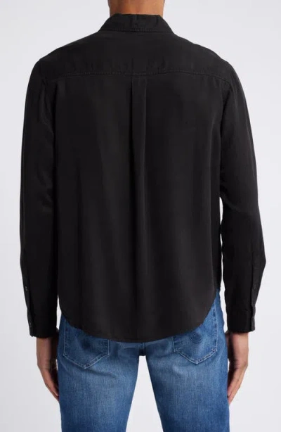 Ag Aiden Solid Lyocell Button-up Shirt In Black