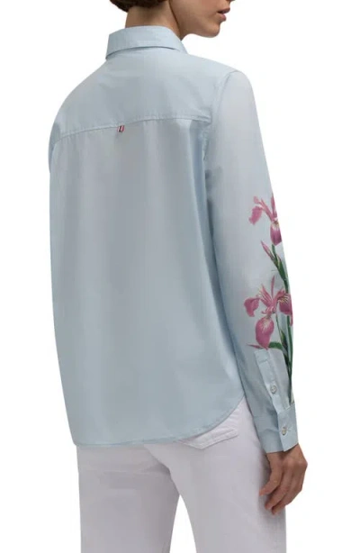 Hunter Placement Bloom Button-up Shirt In Blue