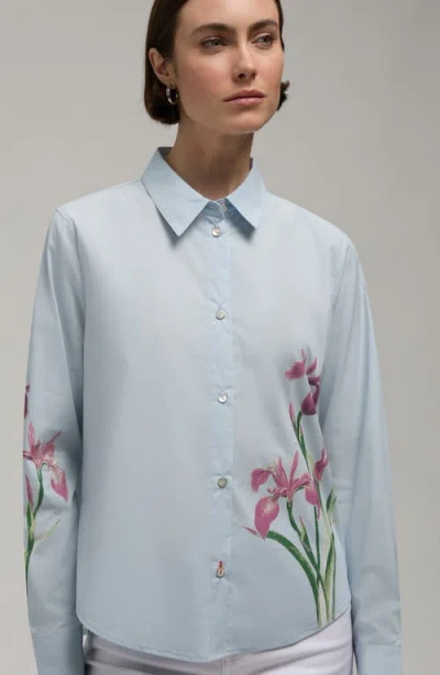 Hunter Placement Bloom Button-up Shirt In Blue