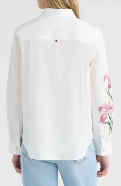 Hunter Placement Bloom Button-up Shirt In White