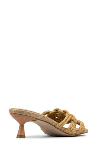 Donald Pliner Raffia Kitten Heel Slide Sandal In Brown