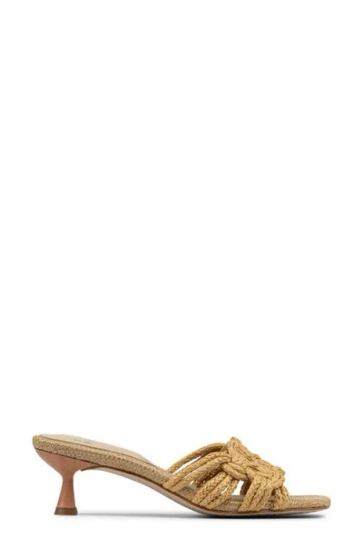 Donald Pliner Raffia Kitten Heel Slide Sandal In Brown