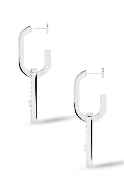 Messika Move Link Diamond Drop Earrings In Silver