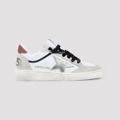 Golden Goose Ball Star Leather Upper Suede Toe And Spur Laminated Star Waxed Suede Heel Sneakers White