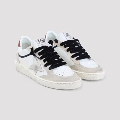 Golden Goose Ball Star Leather Upper Suede Toe And Spur Laminated Star Waxed Suede Heel Sneakers White