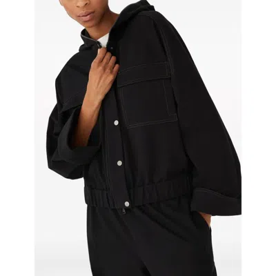 Brunello Cucinelli Contrast-stitch Elasticated Hem Jacket In Black