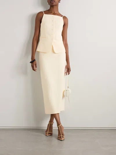 Staud Una Buttoned Top In Neutral