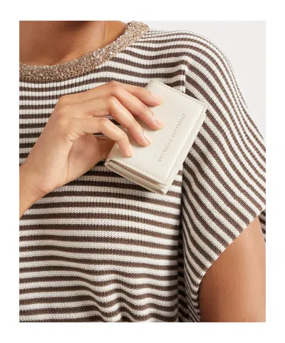 Brunello Cucinelli Three-fold Wallet In White