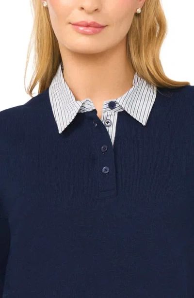 Halogenr Halogen(r) Mixed Media Henley In Blue