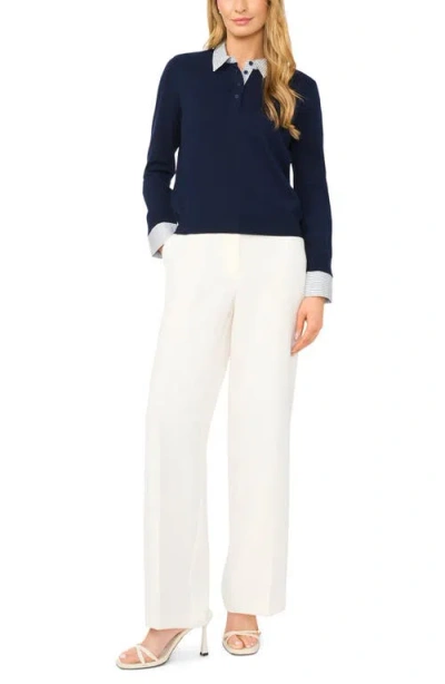 Halogenr Halogen(r) Mixed Media Henley In Blue