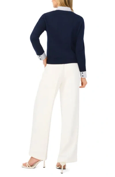 Halogenr Halogen(r) Mixed Media Henley In Blue